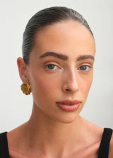 Gold Seashell Textured Stud Earrings