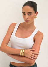 Gold Chunky Domed Bangle Bracelet