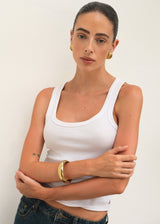 Gold Chunky Domed Bangle Bracelet