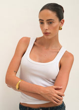 Gold Sculptural Open Cuff Bangle Bracelet