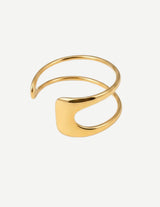 Gold Sculptural Open Cuff Bangle Bracelet