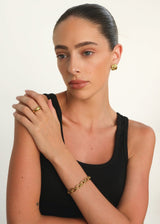 Gold Oval Link Chain Bracelet with Adjustable Clasp
