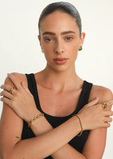 Gold Oval Link Chain Bracelet with Adjustable Clasp