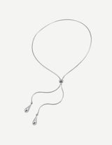 Gold Adjustable Lariat Y Necklace with Teardrop Charms