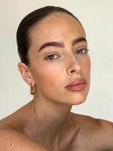Gold Geometric U-Shaped Hoop Earrings