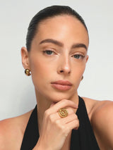 Gold Spiral Swirl Statement Ring