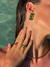 Gold Sculptural Twisted Open Adjustable Ring