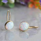 Gold-Tone Opal Drop Earrings