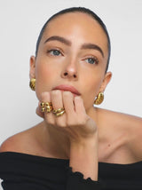 Gold Sculptural Crossover Adjustable Ring