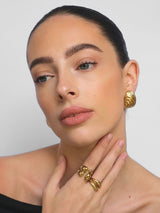 Gold Sculptural Crossover Adjustable Ring