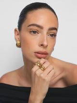 Gold Double Band Open Adjustable Ring