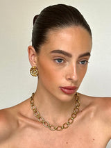Gold Chunky Oval Link Chain Necklace