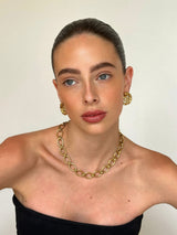 Gold Chunky Oval Link Chain Necklace
