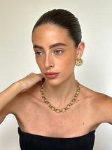 Gold Chunky Oval Link Chain Necklace