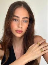 Gold Chunky Organic Signet Ring