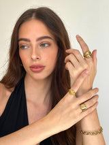 Gold Chunky Organic Signet Ring