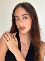 Gold Wavy Band Ring with 18K Gold Plating