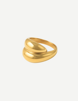 Gold Chunky Domed Crossover Ring