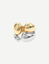 Gold Sculptural Crossover Adjustable Ring