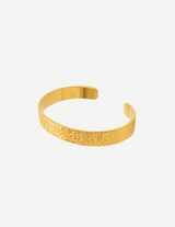 Gold Hammered Textured Open Cuff Bangle Bracelet