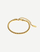 Gold Twisted Rope Chain Bracelet with Adjustable Clasp