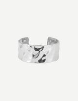 Gold Hammered Wide Cuff Bangle Bracelet