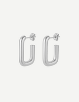 Gold Geometric U-Shaped Hoop Earrings