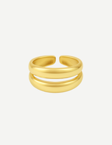 Gold Double Band Open Adjustable Ring