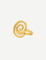 Gold Spiral Swirl Statement Ring