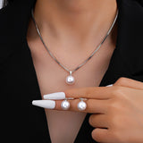 Gold-Tone Pearl Jewellery Set