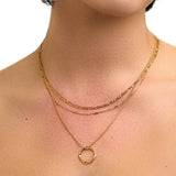 Gold-Tone Layered Circle Pendant Necklace
