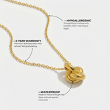 Gold Knot Pendant Necklace with Delicate Link Chain