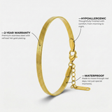 Gold Herringbone Chain Bracelet with Adjustable Extension