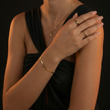Gold Herringbone Chain Bracelet with Adjustable Extension