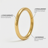 Gold Smooth Round Bangle Bracelet with Polished Finish