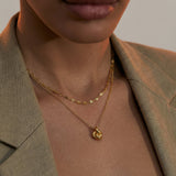 Gold Knot Pendant Necklace with Delicate Link Chain