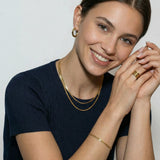 Gold Layered Double Herringbone Chain Necklace