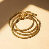 Gold Herringbone Chain Bracelet with Adjustable Extension