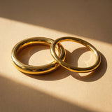 Gold Smooth Round Bangle Bracelet with Polished Finish