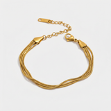 Gold Multi-Strand Twisted Chain Bracelet with Adjustable Clasp