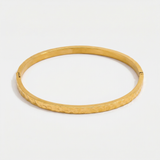 Gold Hammered Bangle Bracelet with Textured Finish