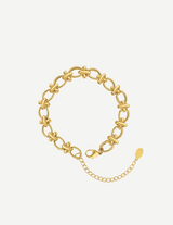 Gold Celestial Moon Link Chain Bracelet