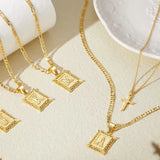 Gold-Tone Initial A Pendant Necklace Set