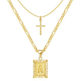Gold-Tone Initial A Pendant Necklace Set