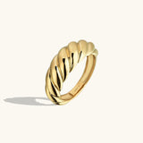 Gold-Tone Twisted Dome Ring
