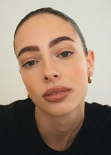 Gold Crescent Teardrop Hoop Earrings