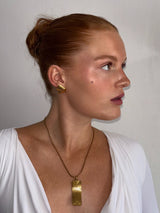 Gold Ribbed Dome Stud Earrings