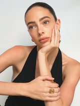 Gold Spiral Swirl Statement Ring