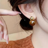 Gold-Tone Amber Resin Drop Earrings