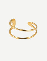 Gold Sculptural Open Cuff Bangle Bracelet